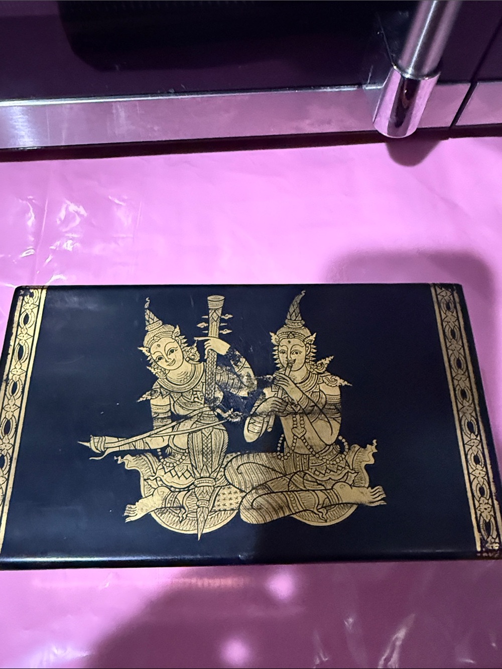 Black and Gold Thai-Inspired Decorative Box - Home Accents